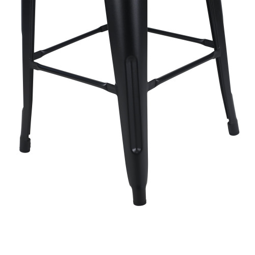 Lot de 4 tabourets de bar en métal noir mat style industriel - Hauteur 76 cm