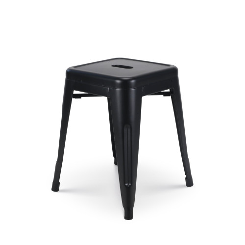 Lot de 4 tabourets en métal noir mat style industriel - Hauteur 46 cm