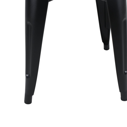Lot de 4 tabourets en métal noir mat style industriel - Hauteur 46 cm