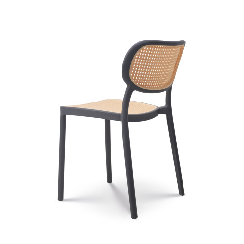 Chaise de salle à manger grise style vintage