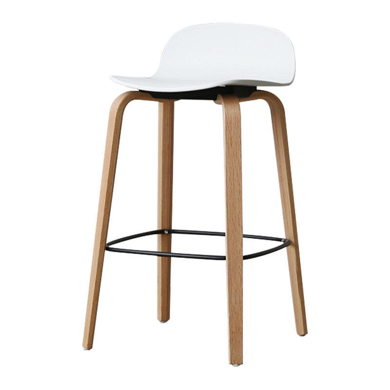 Tabouret de bar blanc style scandinave avec pieds en métal - Hauteur 66cm