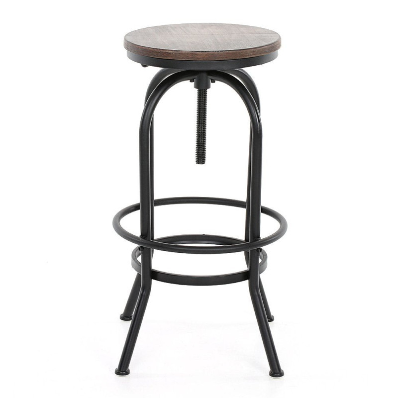 Tabouret de bar LOFT à vis style industriel réglable en hauteur