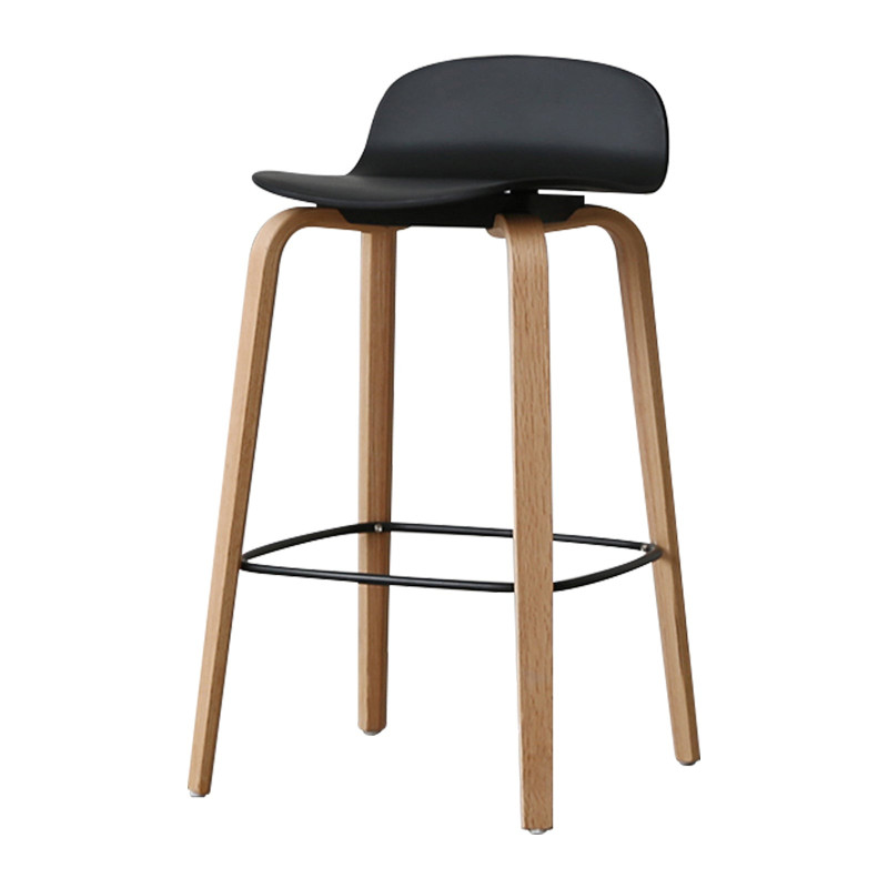 Tabouret de bar noir style scandinave avec pieds en métal - Hauteur 66cm