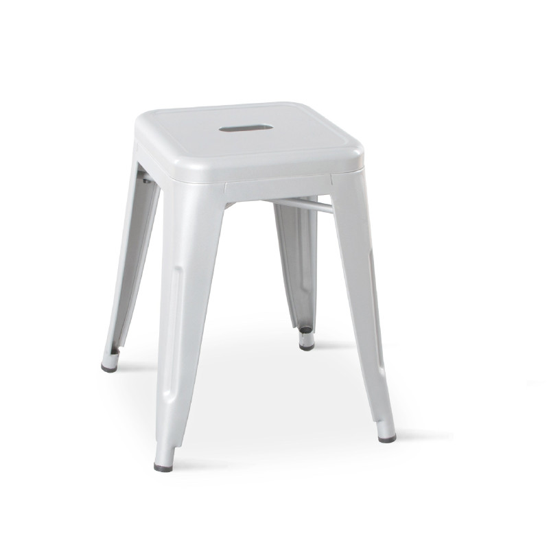 Tabouret en métal blanc mat - Hauteur 46 cm