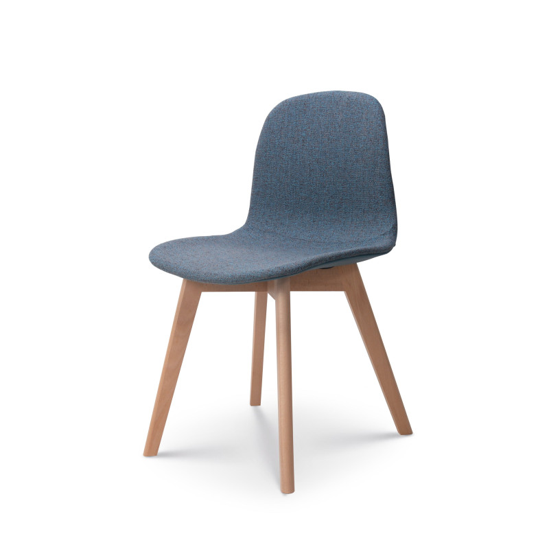 Chaise de salon confortable en tissu ANNA bleue