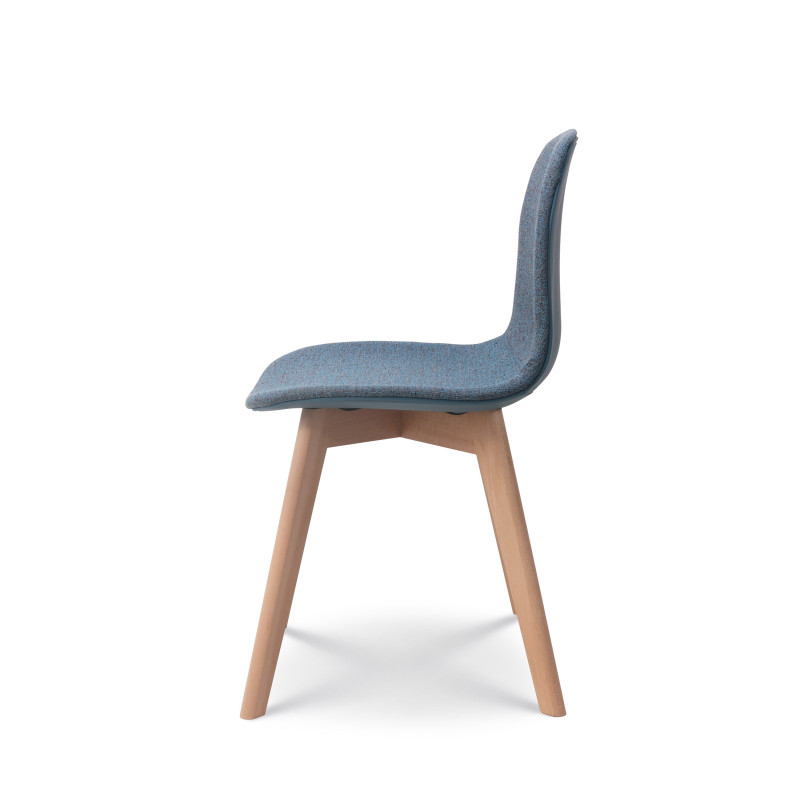 Chaise de salon confortable en tissu ANNA bleue