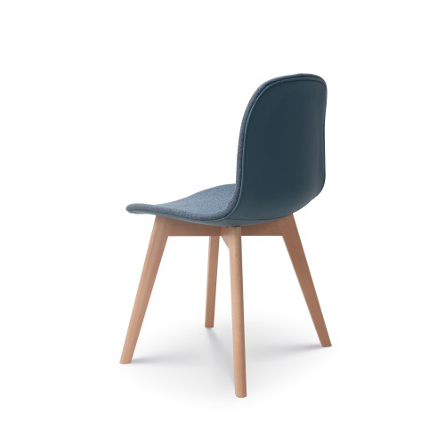 Chaise de salon confortable en tissu ANNA bleue