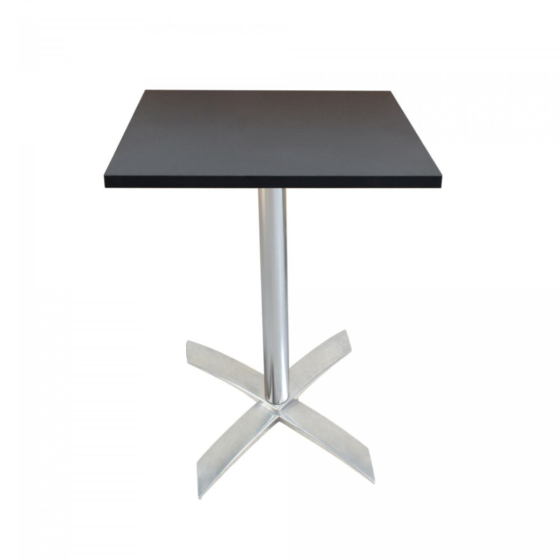 Table noire pliante et encastrable pour terrasse de restaurant et bar  table carrée dimensions 60x60cm 