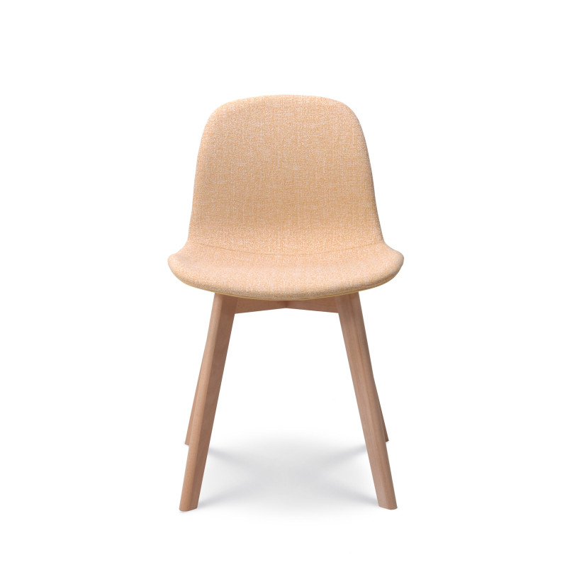 Chaise de salon confortable en tissu ANNA jaune