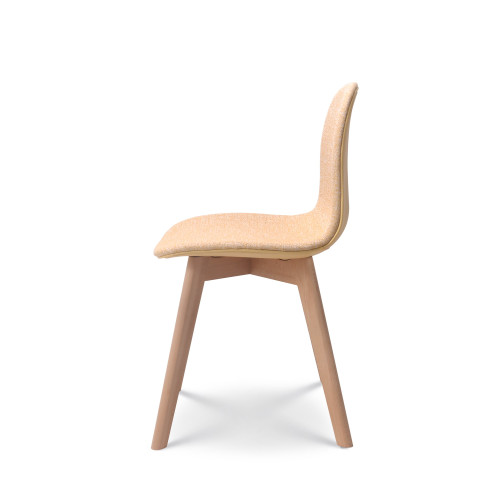Chaise de salon confortable en tissu ANNA jaune