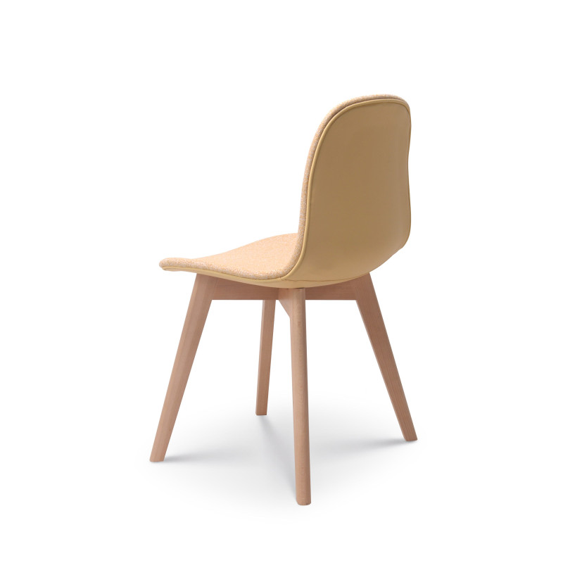 Chaise de salon confortable en tissu ANNA jaune