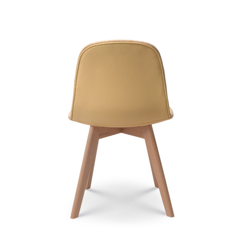 Chaise de salon confortable en tissu ANNA jaune