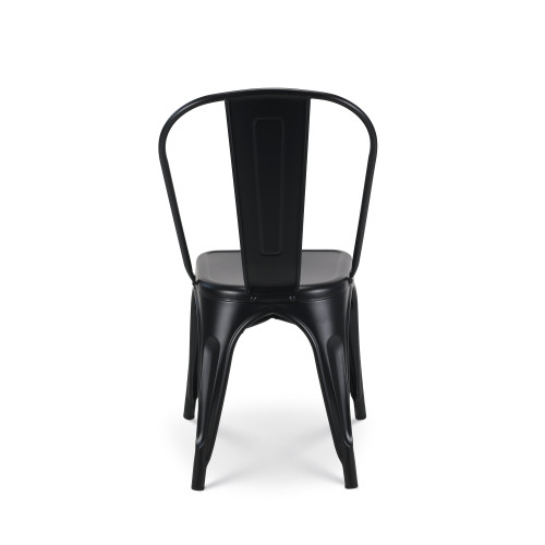 Lot de 4 chaises en métal noir mat - Style industriel 