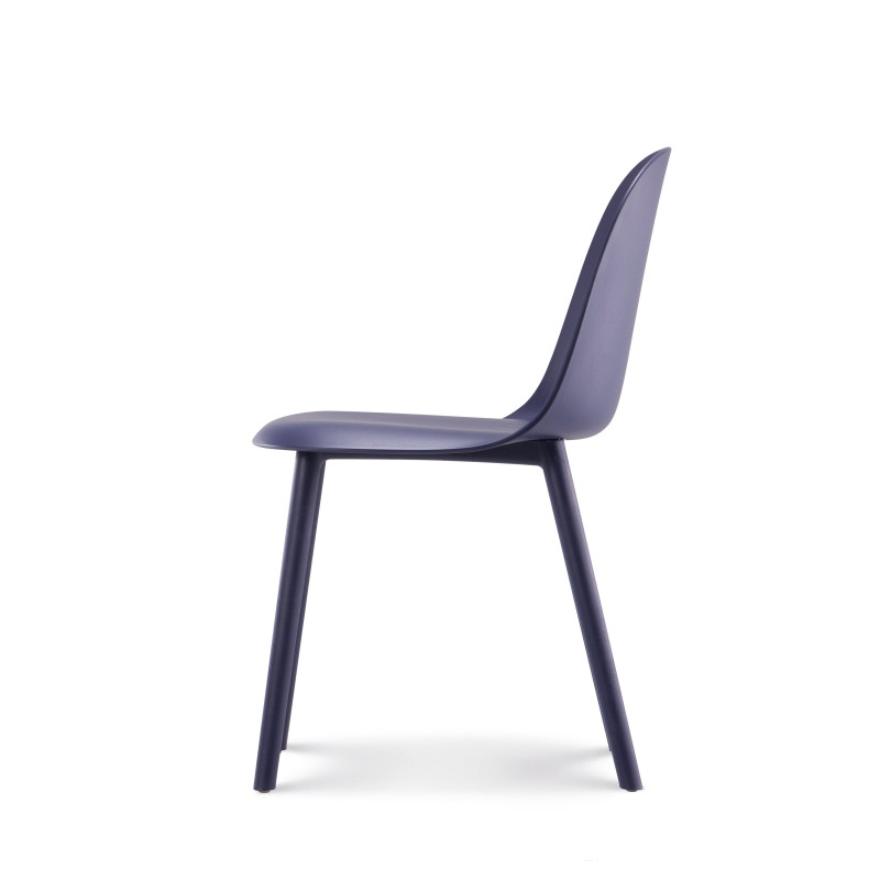 Chaise design MILO bleue pétrole en résine