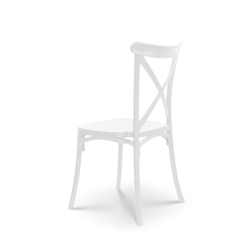 Chaise blanche style BISTROT en résine polypropylène