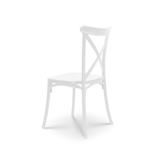 Chaise blanche style BISTROT en résine polypropylène