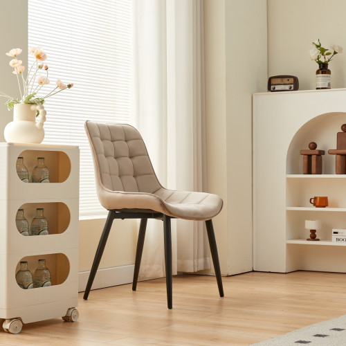 Chaise confortable en velours Beige