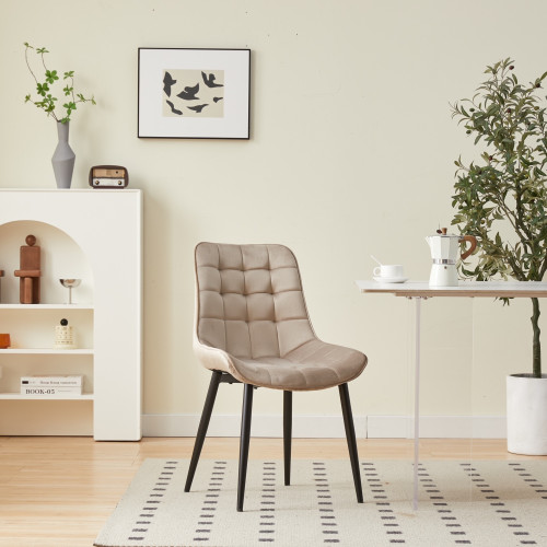 Chaise confortable en velours Beige