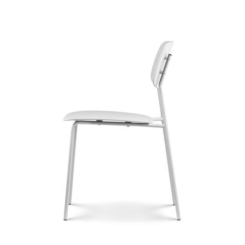 Lot de 4 chaises blanches design minimaliste en métal et résine