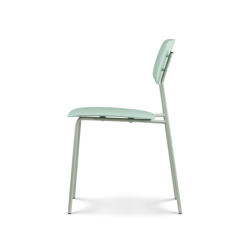 Kosmi - Lot de 4 chaises vertes minimaliste en métal et résine