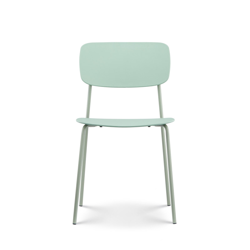 Kosmi - Lot de 4 chaises vertes minimaliste en métal et résine