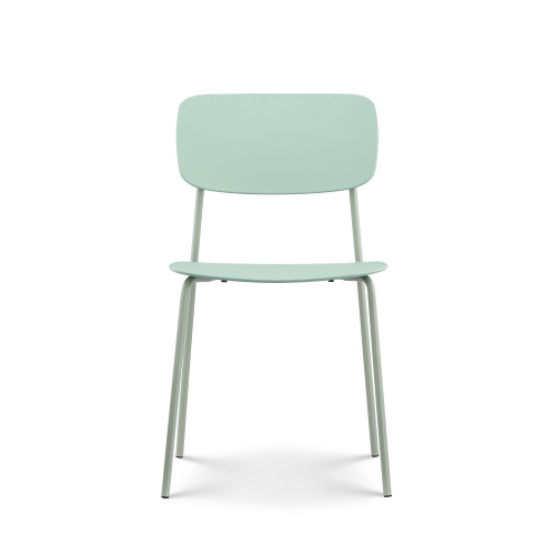 Kosmi - Lot de 4 chaises vertes minimaliste en métal et résine