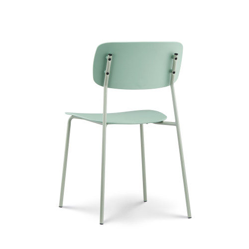 Kosmi - Lot de 4 chaises vertes minimaliste en métal et résine