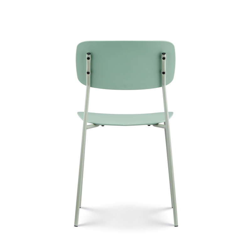 Kosmi - Lot de 4 chaises vertes minimaliste en métal et résine