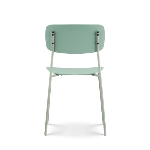 Kosmi - Lot de 4 chaises vertes minimaliste en métal et résine