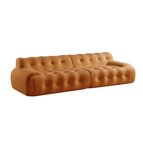 KOSMI Canapé en tissu livré Roulé couleur Orange