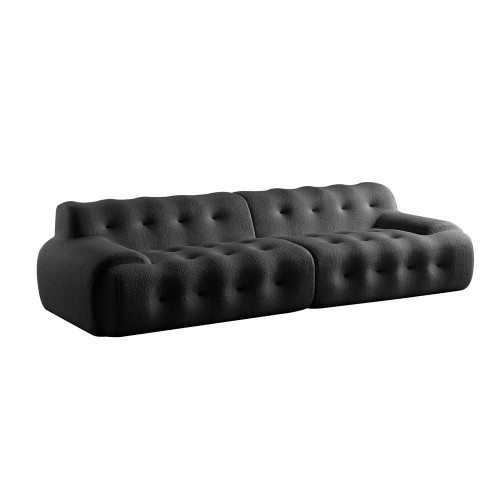 KOSMI - Canapé en tissu livré Roulé couleur Gris