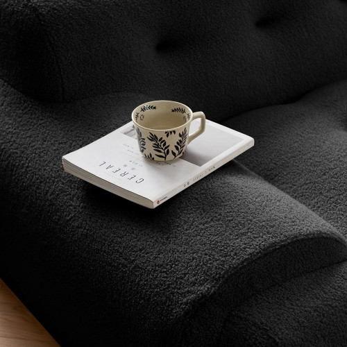 KOSMI - Canapé en tissu livré Roulé couleur Gris