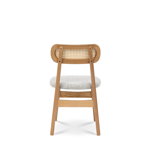 Chaise en Bois Massif - Assise en Tissu Chiné | Confort & Élégance