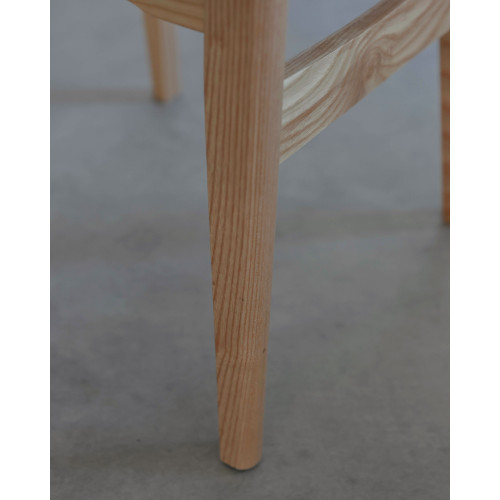 Chaise en Bois Massif - Assise en Tissu Chiné | Confort & Élégance