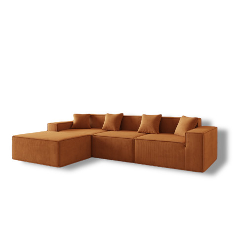 Grand Canapé d’Angle en Mousse orange – Confort & Technologie Innovante