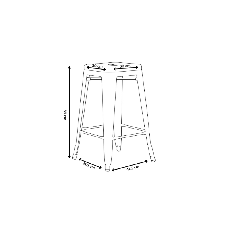 Tabouret de bar style industriel vert brillant - Hauteur 66 cm