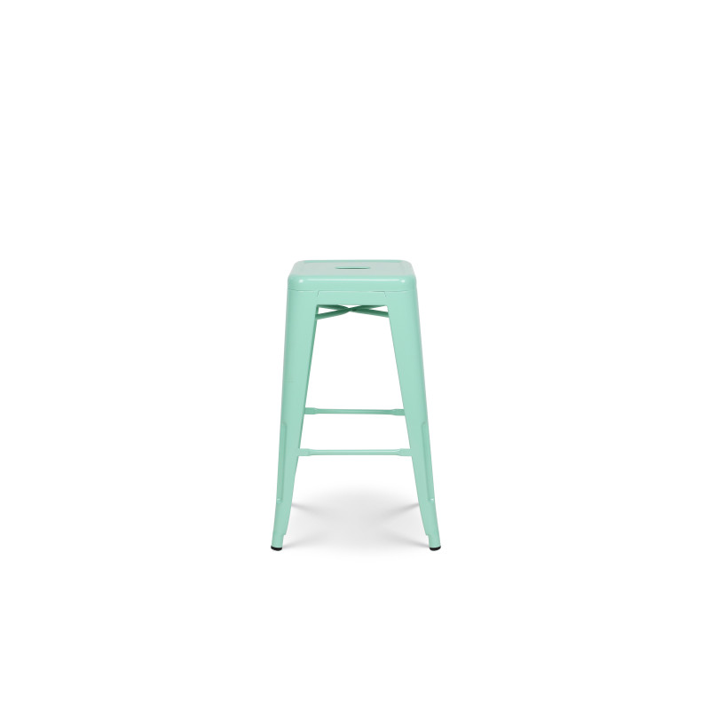Tabouret de bar style industriel vert brillant - Hauteur 66 cm