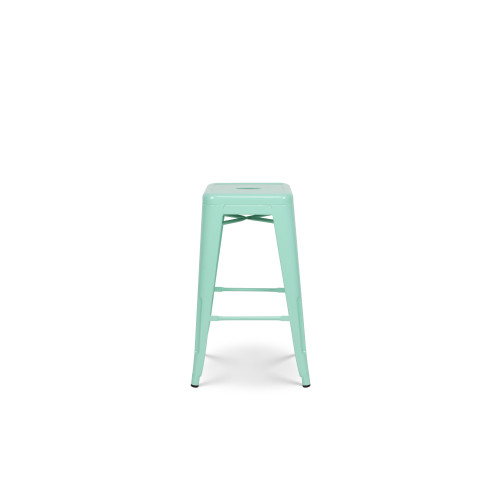 Tabouret de bar style industriel vert brillant - Hauteur 66 cm
