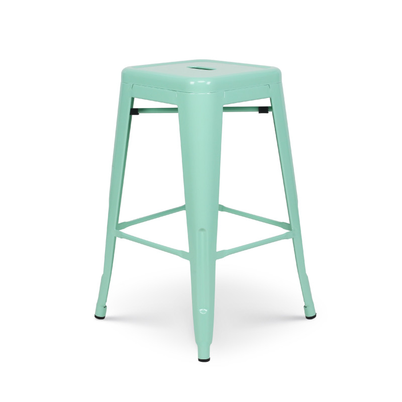 Tabouret de bar style industriel vert brillant - Hauteur 66 cm