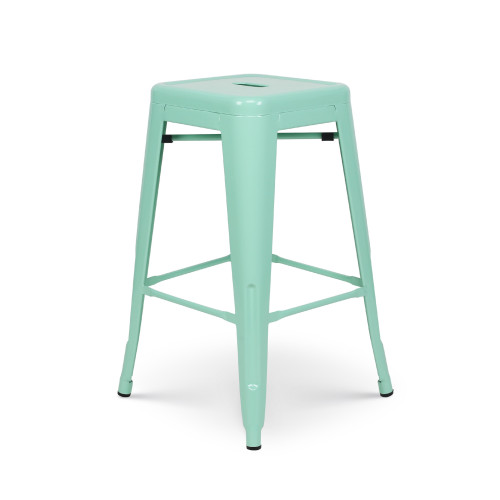 Tabouret de bar style industriel vert brillant - Hauteur 66 cm