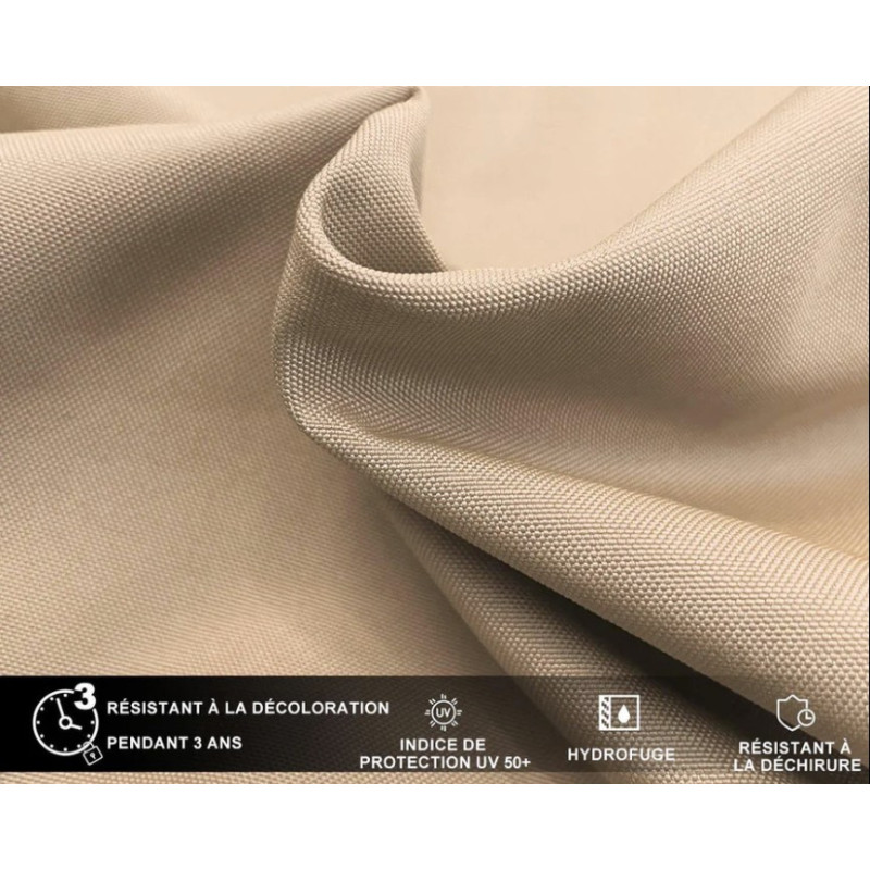 Parasol Déporté LED Solaire 3x3 m avec Pieds | Inclinable & Anti-UV