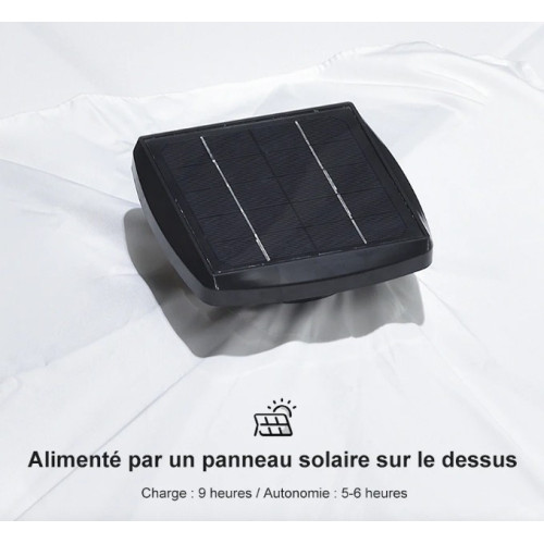Parasol Déporté LED Solaire 3x3 m avec Pieds | Inclinable & Anti-UV
