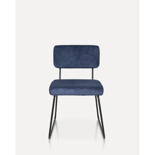 Lot de 2 chaises Design MATYS en Velours côtelé Bleu