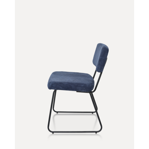 Lot de 2 chaises Design MATYS en Velours côtelé Bleu