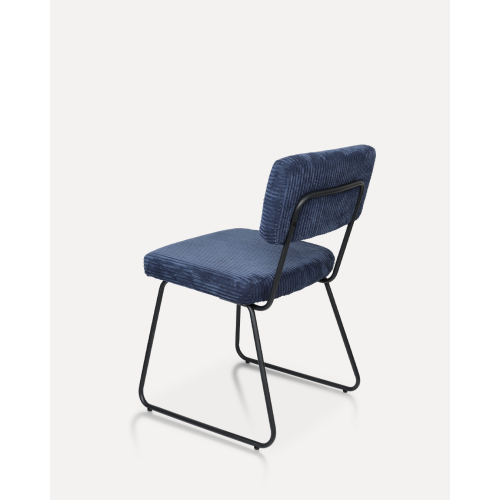 Lot de 2 chaises Design MATYS en Velours côtelé Bleu