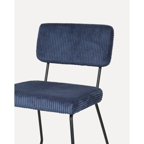 Lot de 2 chaises Design MATYS en Velours côtelé Bleu