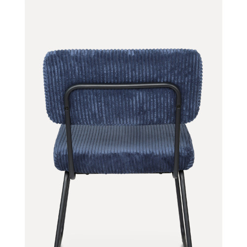 Lot de 2 chaises Design MATYS en Velours côtelé Bleu