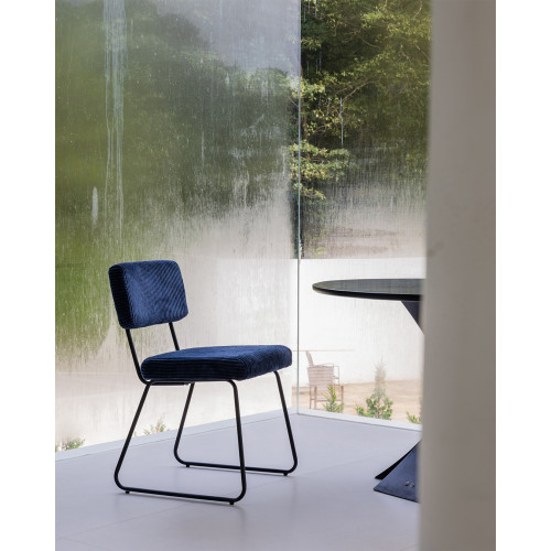 Lot de 2 chaises Design MATYS en Velours côtelé Bleu
