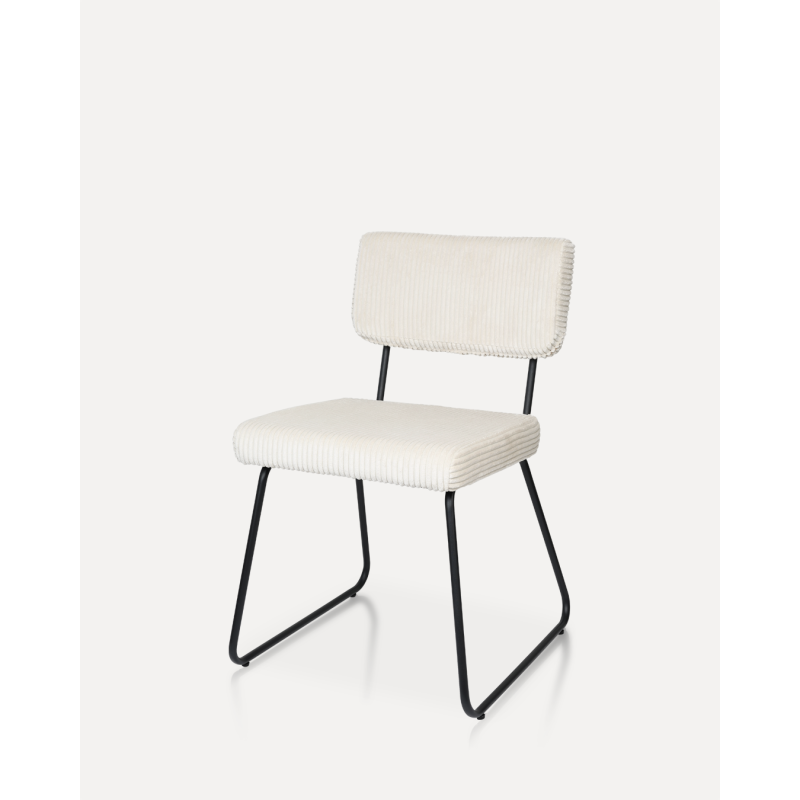 Lot de 2 chaises Design MATYS en Velours côtelé Beige