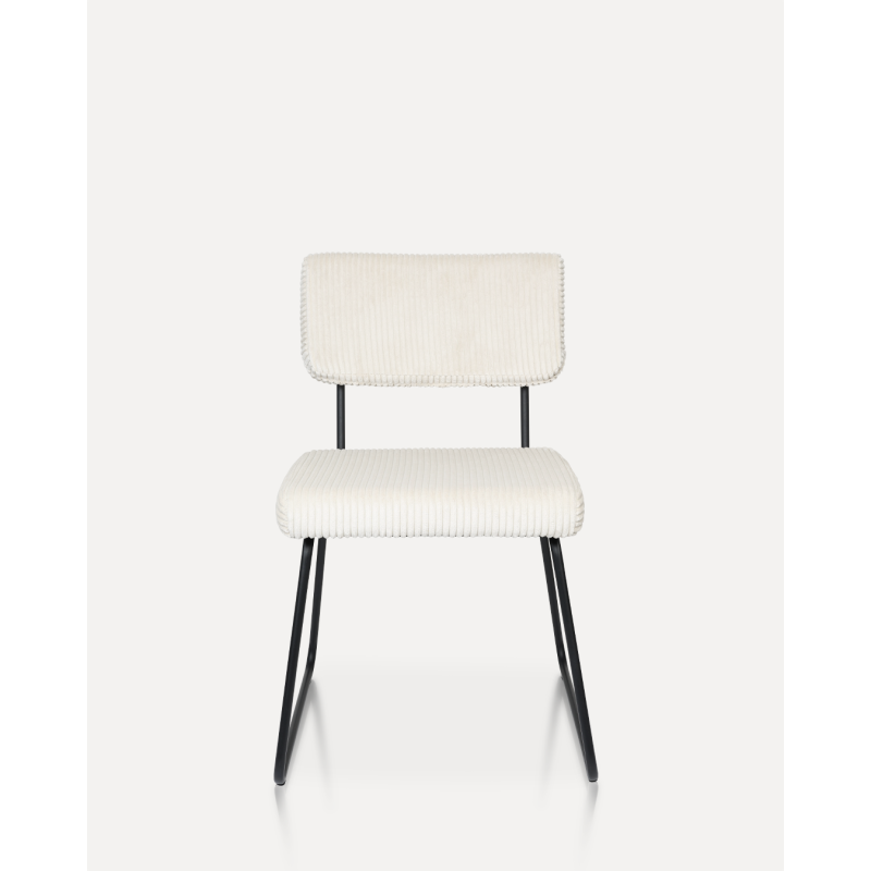 Lot de 2 chaises Design MATYS en Velours côtelé Beige